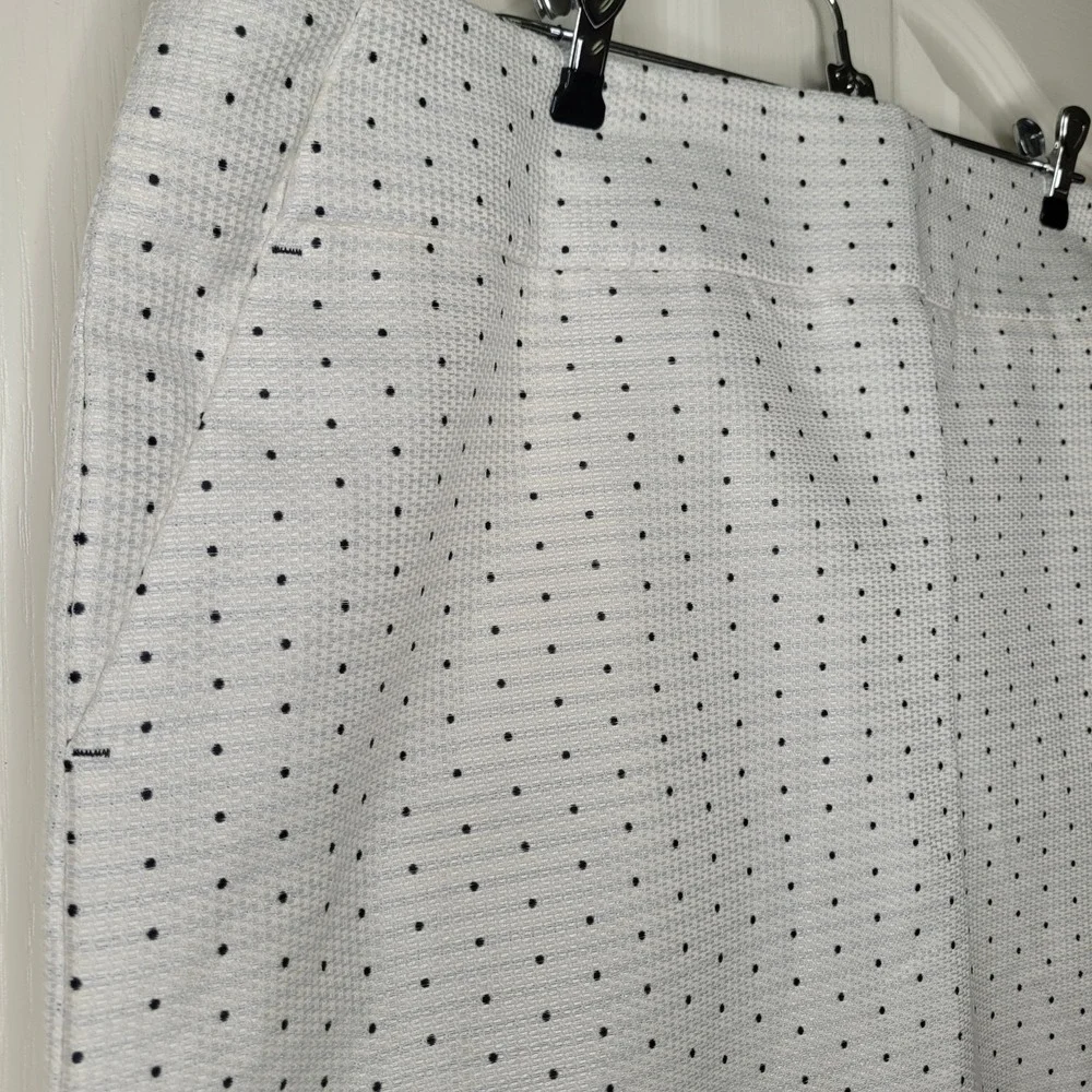 Ann Taylor Polka Dot Textured Pencil Career Skirt Women's Sz 18   Polished Twee